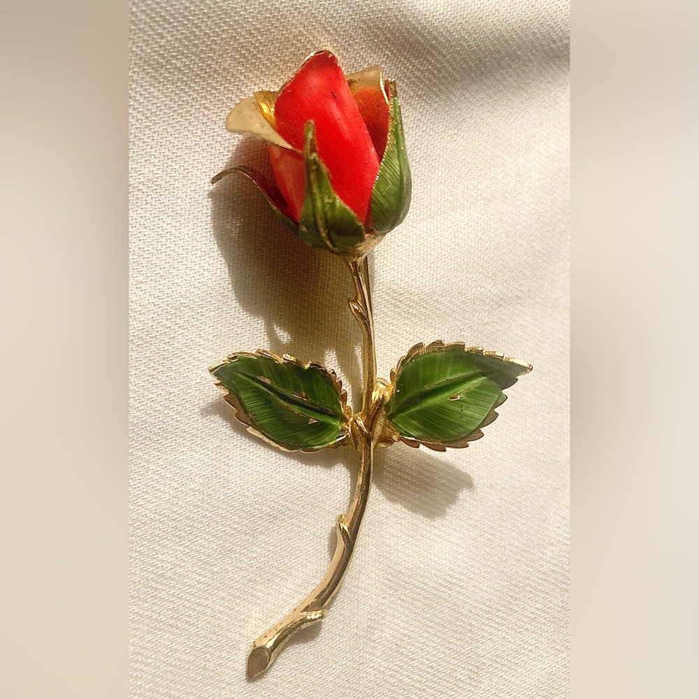 Vintage Giovanni Pink Rose Brooch